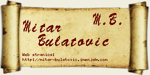Mitar Bulatović vizit kartica